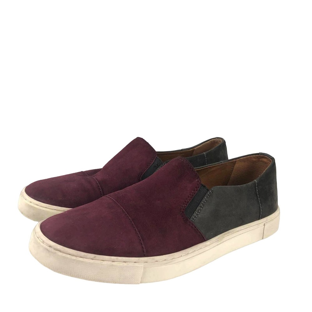 Frye Gemma Cap Suede Slip On Sneakers Bordeaux Sz. 10